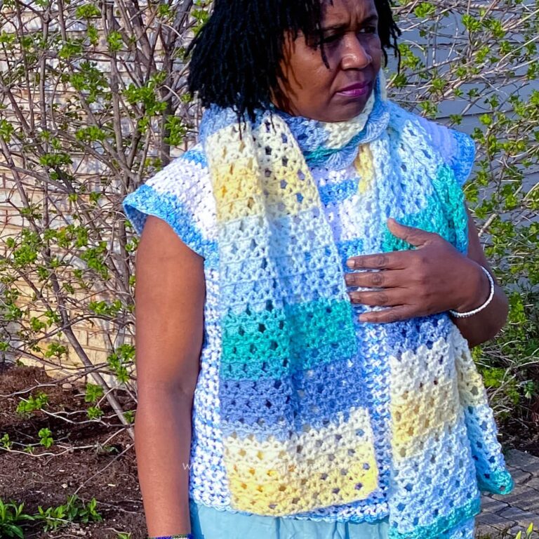 Elima Crochet Lace Scarf