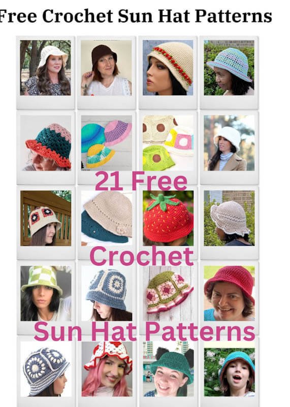 21 Free Crochet Sun Hat Patterns for Summer - Pam's Cozy Corner