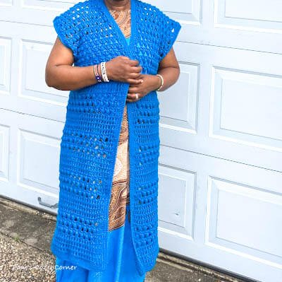 SleevelessLacyCrochetCardigan