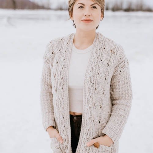 crochet cable cardigan