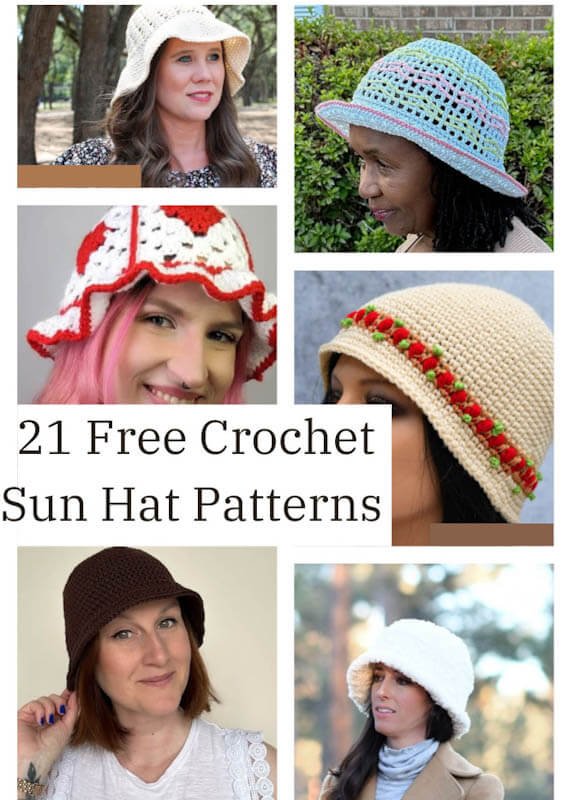 21 Free Crochet Sun Hat Patterns for Summer - Pam's Cozy Corner