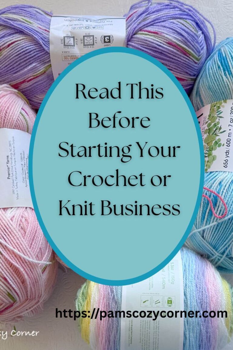 A pin that reads "Read this before starting your Crochet or Kbit Business