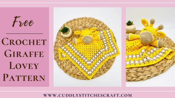 Free crochet giraffe lovey pattern free Amigurumi giraffe lovey blanket 4