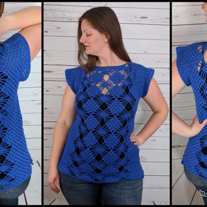 Image for Free Crochet Top Pattern  Chasing Diamonds Tunic
