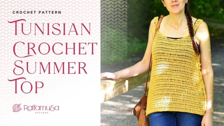 Tunisian Crochet Summer Top Free Pattern RaffamusaDesigns