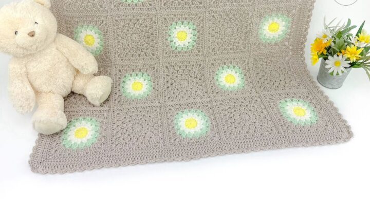 flower granny square blanket crochet pattern 1