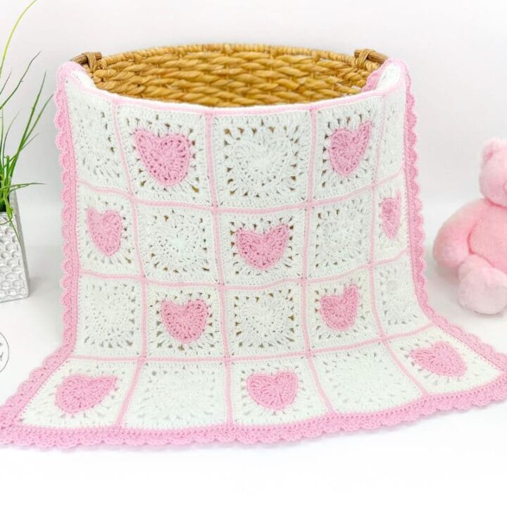 Image for Heart Granny Square Blanket - Free Crochet Pattern