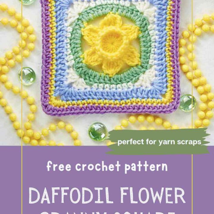 Image for Flower Granny Square Pattern - Free Crochet Daffodil Motif - Knit Crochet Create
