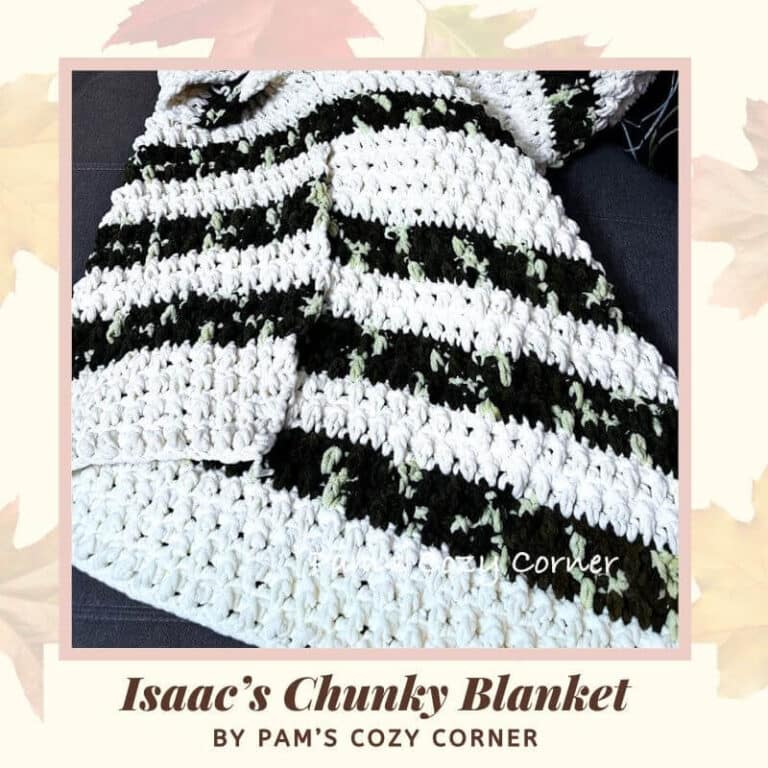 Crochet a chunky blanket using variegated yarn and plain