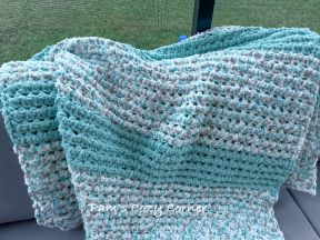 How to Crochet A Baby Blanket - Deanna’s Chunky Blanket 5 easy baby bulky blanket 1 1