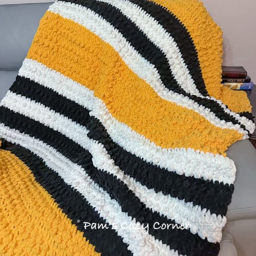Striped crochet blanket pattern
