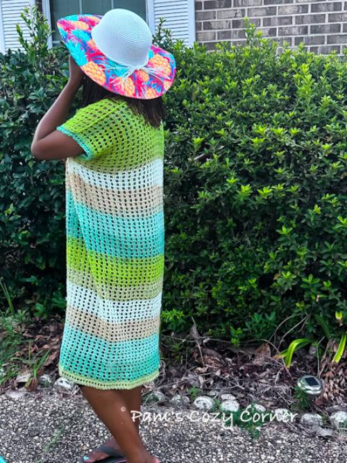 Crochet sleeveless cardigan free pattern with Cupcake  yarn