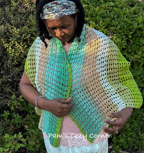 Free crochet lace scarf pattern - Begonia Scarf lightweight Begonia scarf made with simple stitches