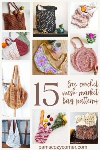15 Free Crochet Mesh Market Bag Patterns