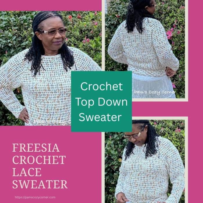 Top-Down Crochet Lace Sweater Pattern