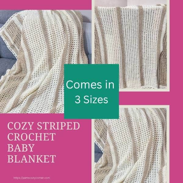 Easy Striped Crochet Baby Blanket – Destiny