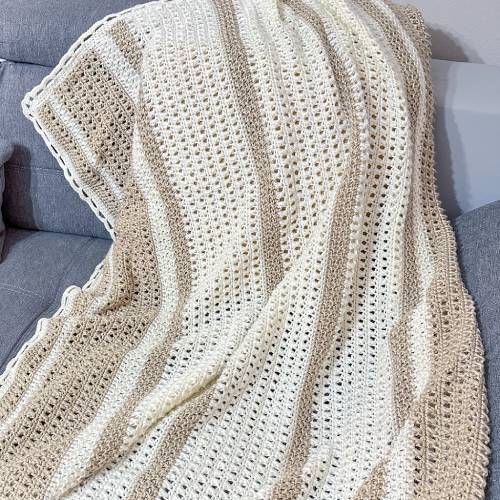 Easy-Striped Crochet Blanket Pattern