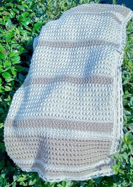 Easy Striped Crochet Baby Blanket Pattern